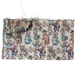 Vintage Teddy Bear Tapestry Fabric‎ 3.5 Yards ~60” Wide Upholstery Jacquard